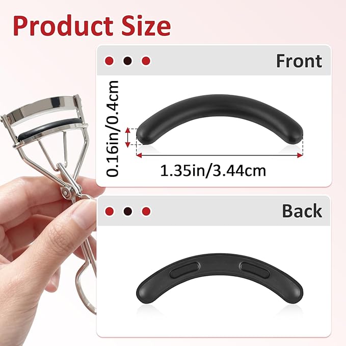 150 Pack Eyelash Curler Refills for Tweezerman, High Elasticity Silicone Replacement Pads, Gentle & Safe, Black