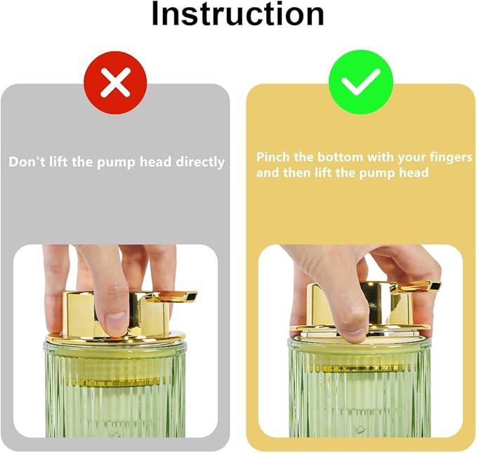 Tonxus Foaming Soap Dispenser, Bathroom Green Glass Foam Soap Dispenser, Refillable 12 Oz Foam Pump Bottle Container with Gold Pump, Decorative Slim Ribbed Dish Soap Dispenser for Kitchen