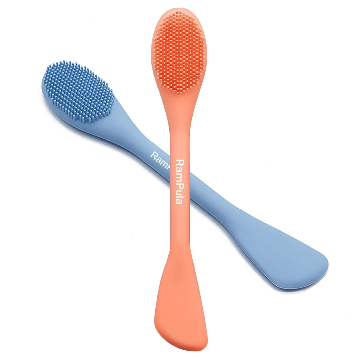 RamPula Silicone Facial Mask Applicator Face Masks Skincare Brush Facial Scrubber Double-Head Lotion Spatula Scoop for Makeup,Foundation,Cream,Lotion,Moisturizer,Gel,Peel,Mud Masks (Purple+Gray)