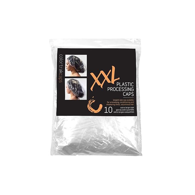 Colortrak Disposable Shower Conditioning Processing Caps, Protects Long and Voluminous Hair Styles, Curls and Natural Hair, Helps Preserve Blowouts, XXL, 10 Disposable Caps Per Pack