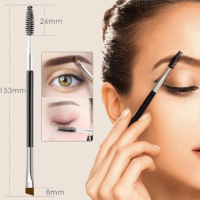 KINGMAS 9PCS Eyebrow Trimmer Kit, Face Razors, Facial Trimmer Shaver, Eyelash Comb, Angled Brush, Grooming Scissors, Brow Tweezers for Women