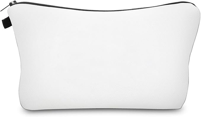 Aiphamy Cute Travel Makeup Bag Cosmetic Bag Small Pouch Gift for Women (Plain White)