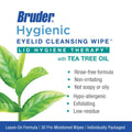Hygienic Eyelid Cleansing Wipes with Tea Tree Oil l Pre-Moistened, Rinse-Free Exfoliating Wipes Remove Excess Oil and Debris from Eyelids & Lashes l 30 Count Box