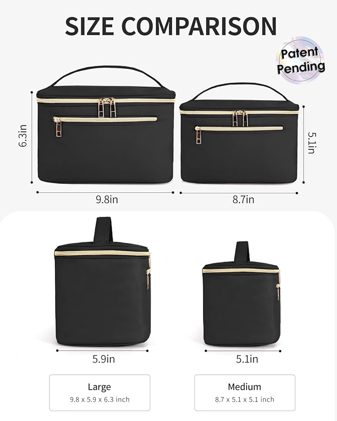 Wandering Nature Makeup Bag, Women Travel Make Up Vanity Case with Handle