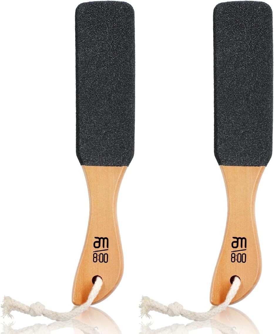 Pumice Stone Foot File, Wooden Handle Foot Scrubber & Callus Remover