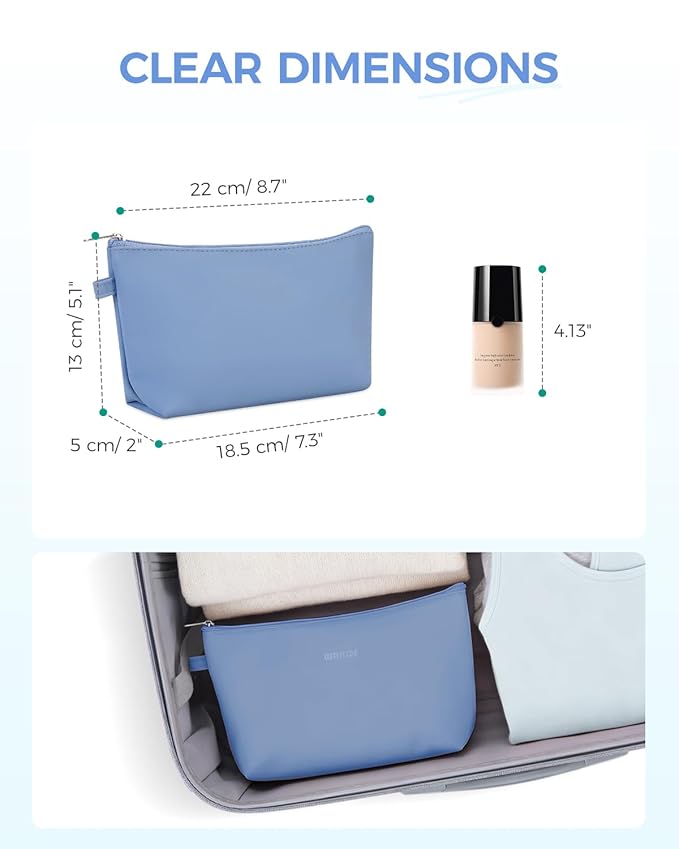 WANDF Small Makeup Bag for Purse, Small Cosmetic Bag for Women