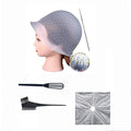 Silicone Highlight Caps for Color Hair 5 Pcs, Reusable Highlighting Caps with Hooks & Salon Hairdressing Dyeing Staining Tools Set for Women Men