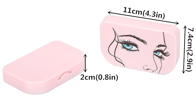 False Eyelash Case Lash Case Organizer Lash Container Box Empty Cosmetic Case Magnetic Eyelashes Storage Box with Mirror , Eyelashes Packaging Travel Storage Box Eyelash Bag(Light Pink)