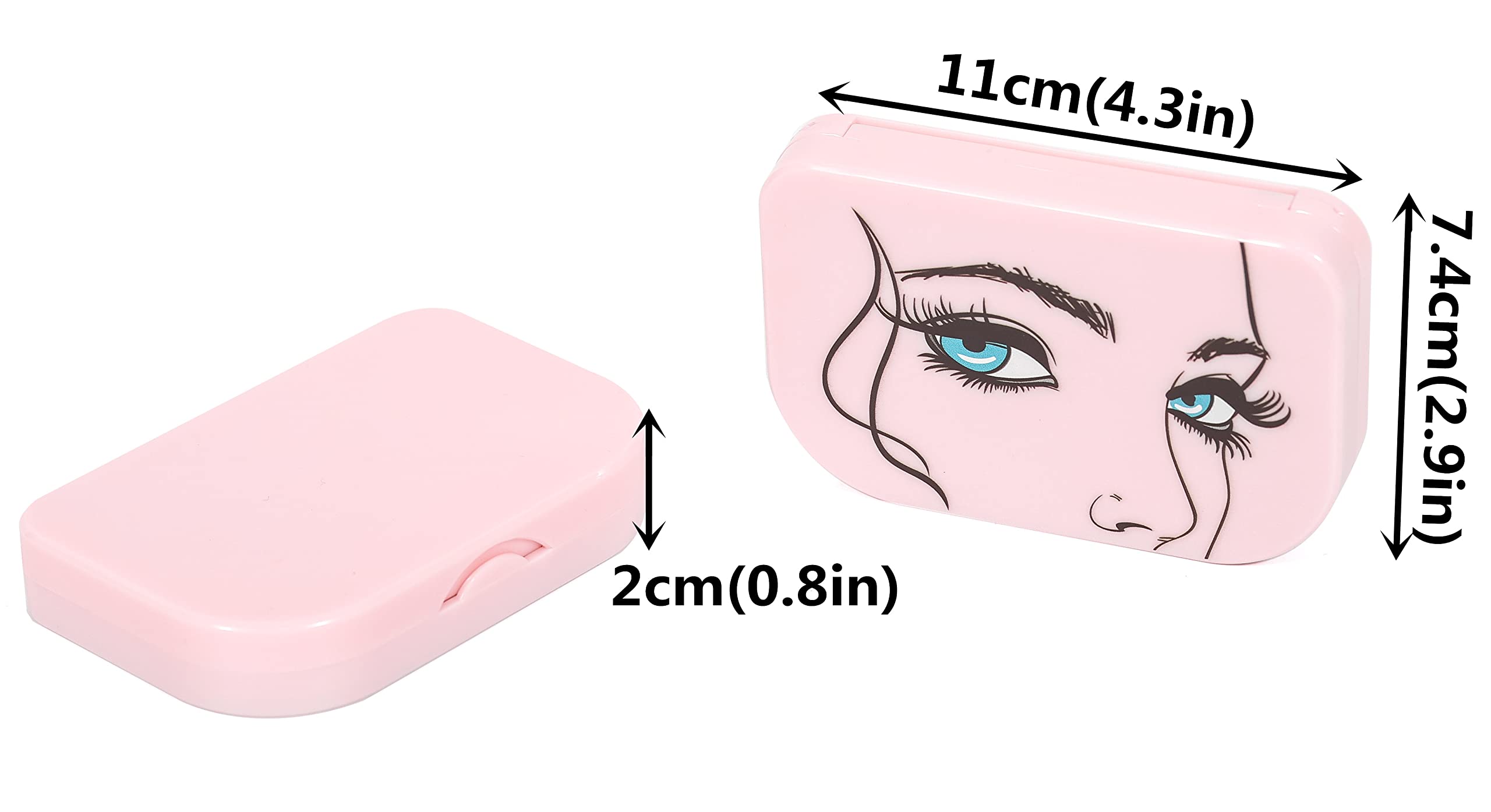 kawosun False Eyelash Case Cosmetic Case Eyelashes Storage Box with Mirror