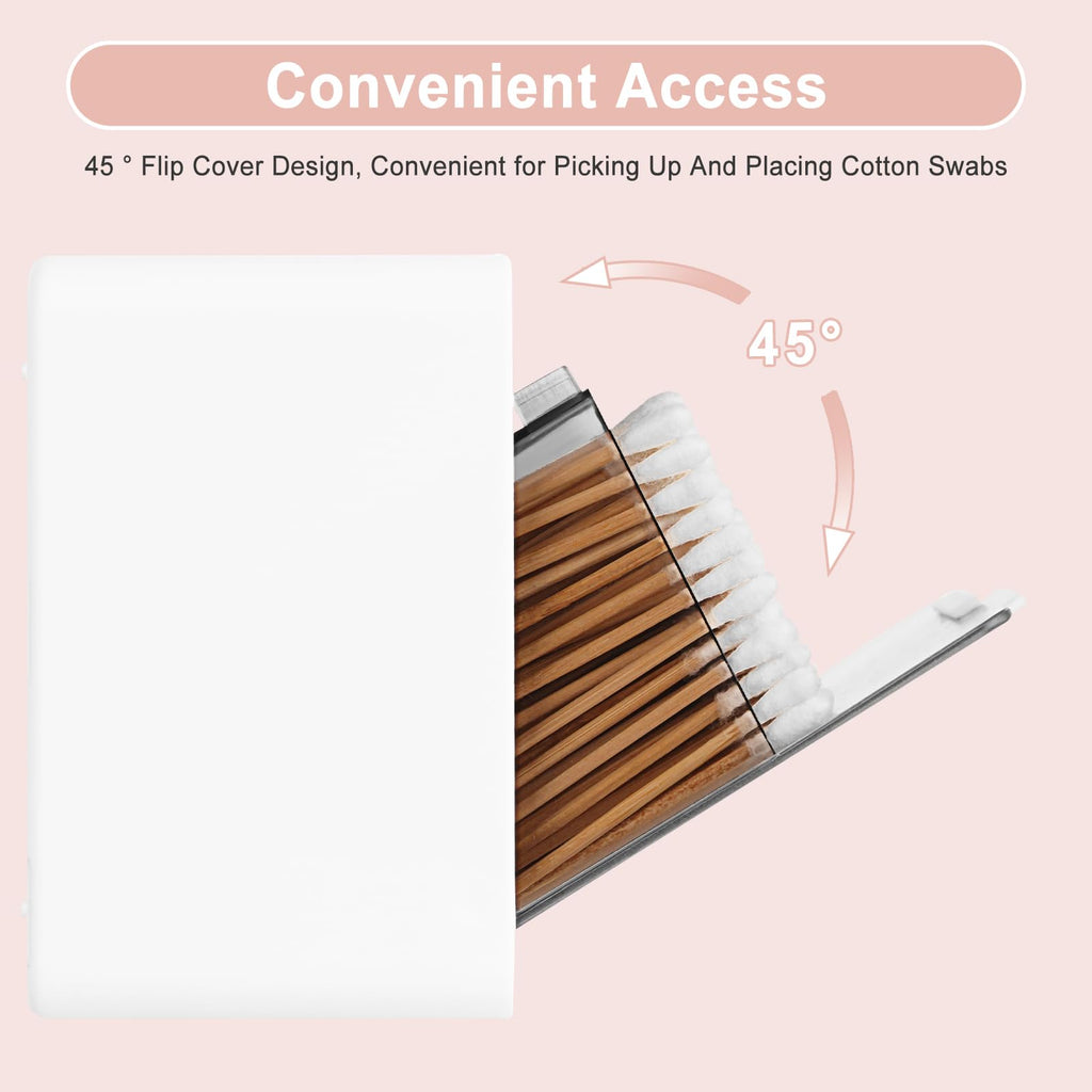 Wall Mount Qtip Holder No Drilling, Cotton Swabs Holder for Bathroom