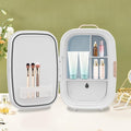 LOONGWEIA 12L Mini Skincare Fridge, Compact Cosmetic Fridge with Cooling & Heating White Portable Beauty Fridges with Partition Boards and Handle for Bedroom Dorm Office (White)