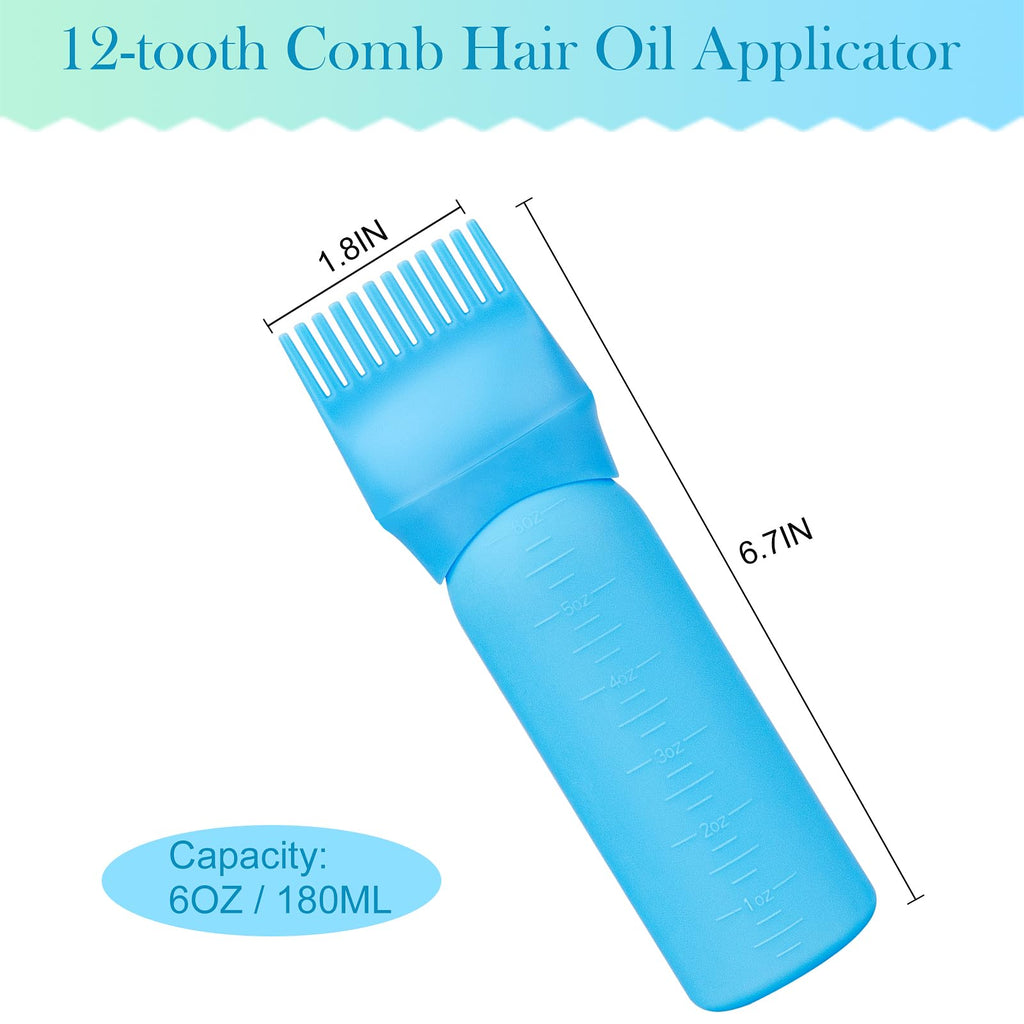 Cosywell Root Comb Applicator Bottle 6 Ounce 3 Pack, White Blue Green