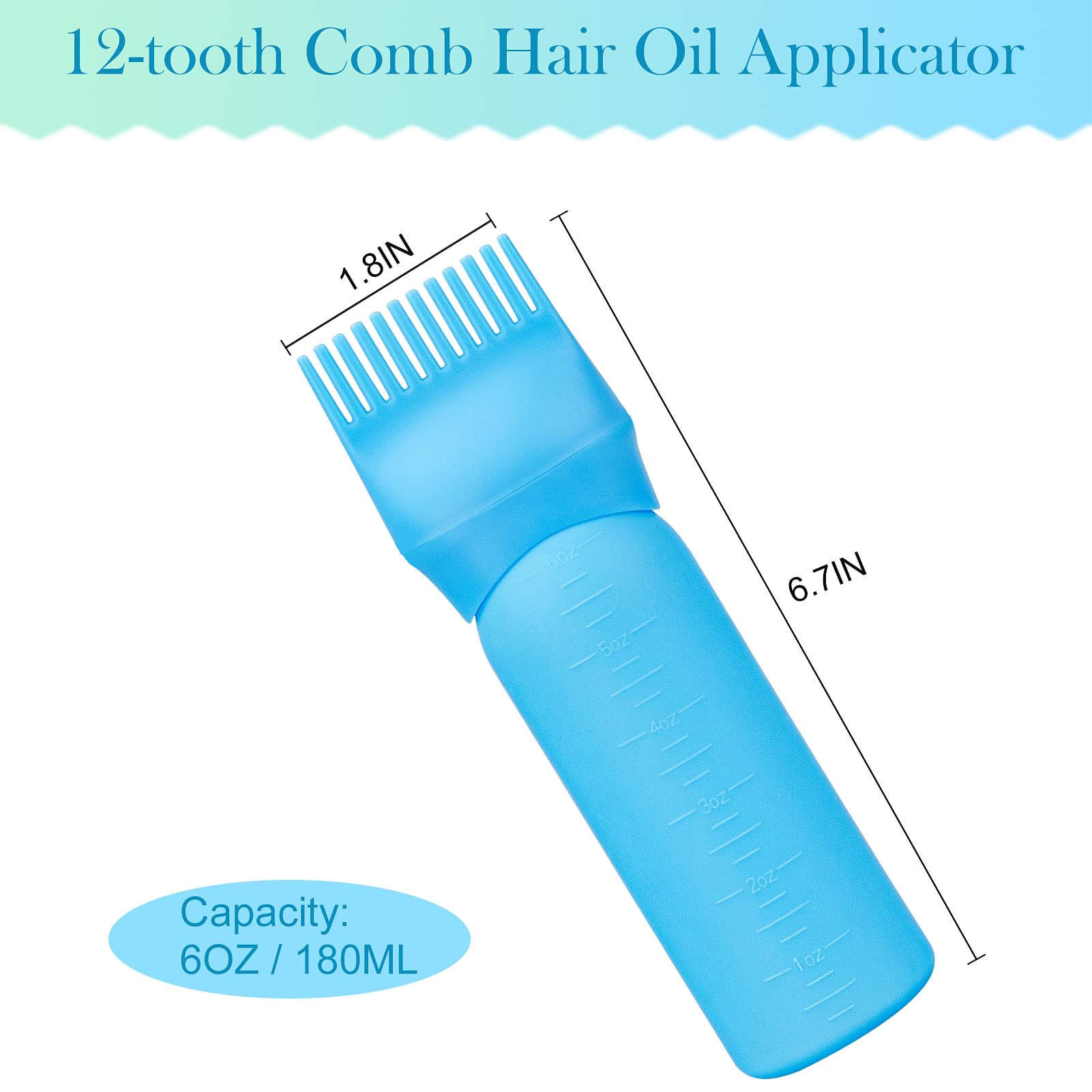 Cosywell Root Comb Applicator Bottle 6 Ounce 3 Pack, White Blue Green