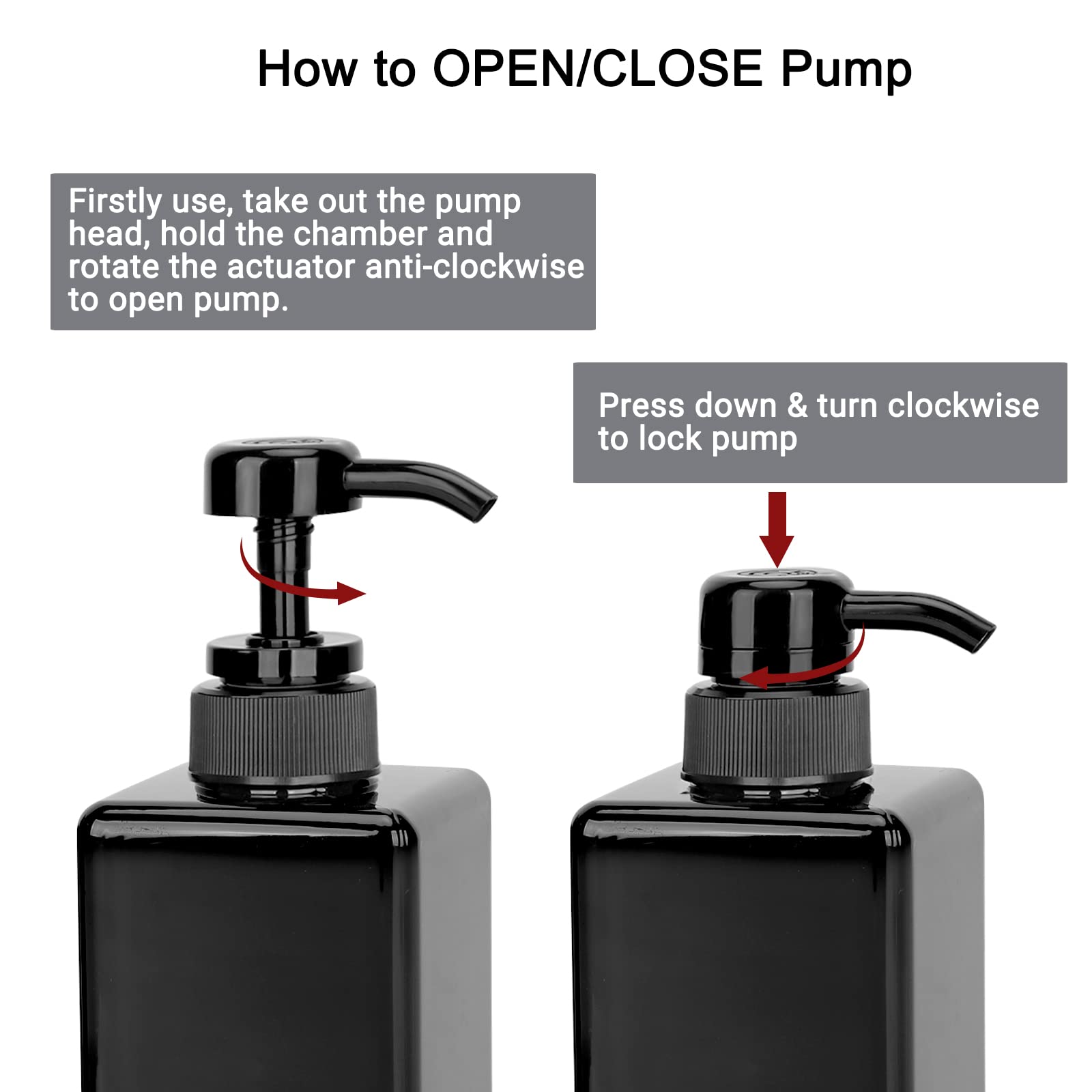Suream 22oz/650ml Large Plastic Pump Bottles for Shampoo, Bathroom Shower Dispensers, Empty Refillable Cosmetic Pump Dispenser for Lotion, Creams, Body Moisturizer, Massage Oil, Hand Wash, Soap, Black