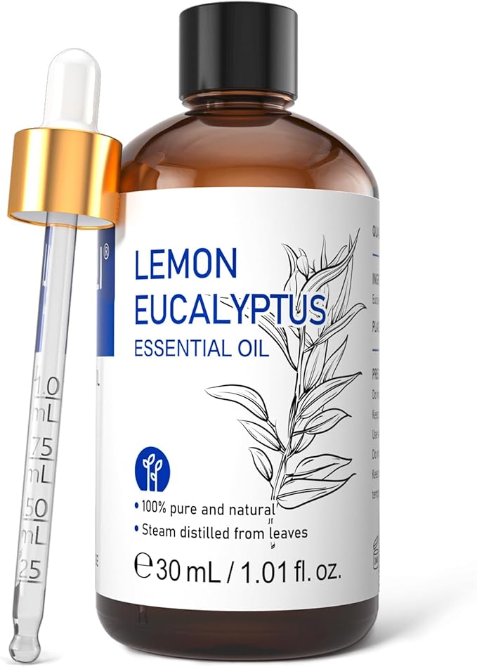 HIQILI Lemon Eucalyptus Essential Oil for Spray, Aromatherapy & Diffuser
