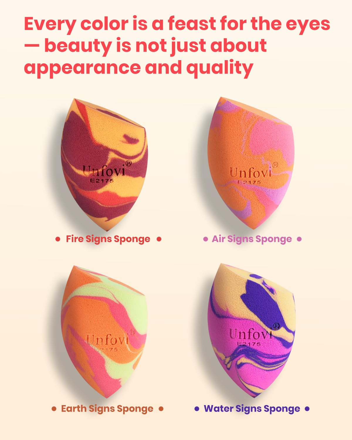 Unfovi 6Pcs Tri Color Makeup Sponge, Low Absorption Latex Free Soft Makeup Sponges For Foundation,Beauty Sponge Blender for Power&Cream,Liquid (Multicolor)