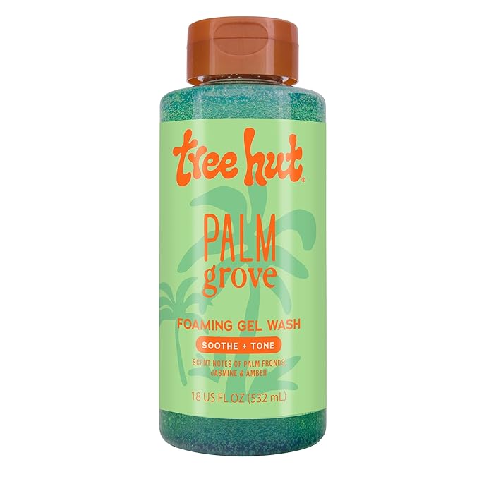Tree Hut Palm Grove Body Wash, Hydrating & Moisturizing Shower Gel with Shea Butter & Essential Oils, Soft Smooth Glowing Skin, Gentle Cleanser For All Skin Types, Self Care Gifts for Women, 18 Fl Oz
