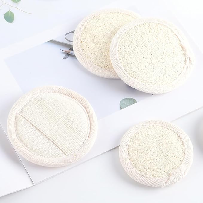 6 Pcs Exfoliating Loofah Sponge Face Pads Facial Loofah Scrubber Luffa Body Scrub Makeup Loofah Sponge Brush Bath Loofahs for Women Men Bath Spa Shower