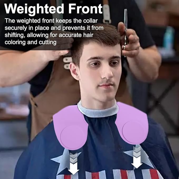 Derkerry Silicone Hair Cutting Guide Collar Waterproof Cutting Mat - Purple