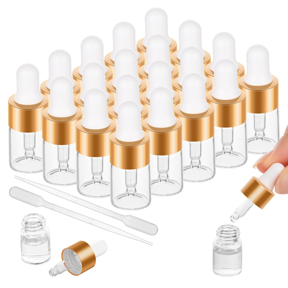 COTOM 100 Pack 10ml Mini Dropper Bottle for Cuticle Oil