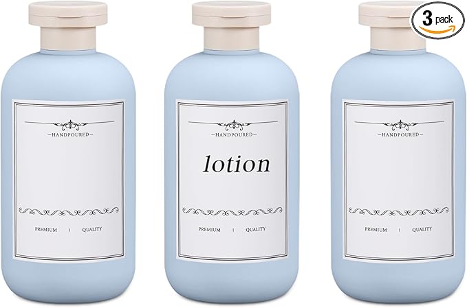 UMETASS 6.8oz Travel Bottles for Toiletries, Empty Plastic Squeeze Bottles with Flip Cap, Lotion Container for Toiletries Travel Size Shampoo and Conditioner (3 pack, bule)