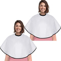 Short Barber Cape, Waterproof Nylon Salon Hair Cutting Cape, Makeup Artist Cape for Hair Dye, Comb-out, Styling, Shampoo (2, White)