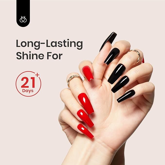 Beetles 2 Pcs 15ml No Wipe Gel Top Coat and Base Coat Set - Shine Finish and Long Lasting Soak Off LED Nail Lamp Gel Base Top Coat Stay Lock Shine Duo Finish Nail Art Design Manicure Gifts for Women
