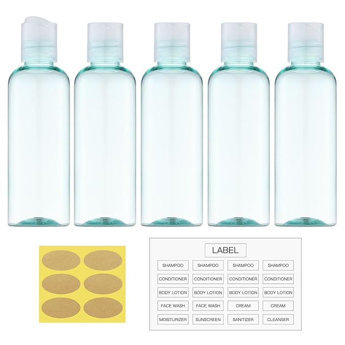 owlyee Travel Bottles for Toiletries 3.4 oz - Travel Size Containers for Shampoo Plastic - Small Empty Lotion Squeeze Bottle for Liquid TSA Approved - Leak Proof Mini Conditioner Refillable 100ml