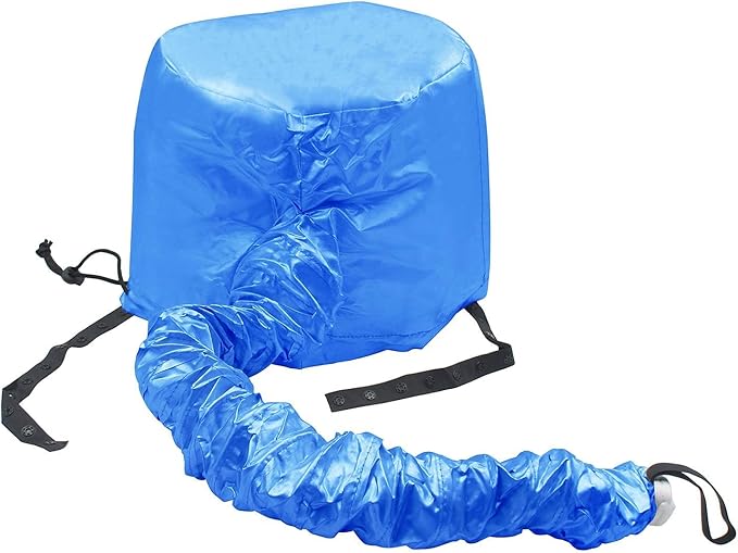 Safety Portable Hair Dryer Bonnet Attachment for Hair Styling, Adjustable Chin Strap and Side Fitting Drawstring Hood Dryers for Hair Home