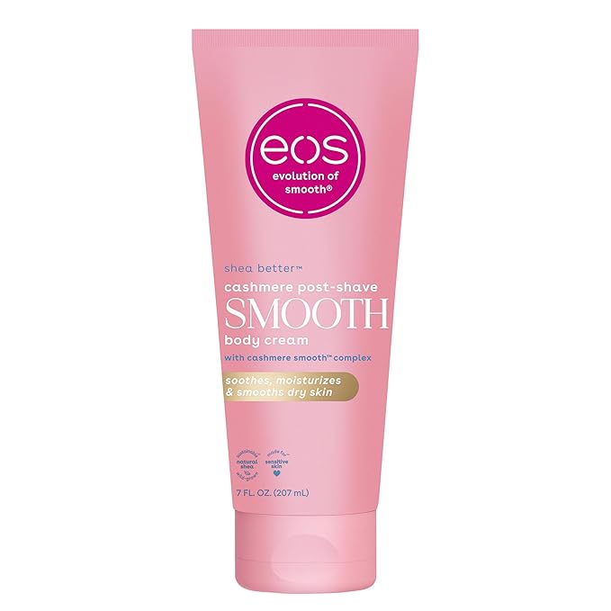eos Cashmere Skin Collection Post-Shave Smooth Body Cream- Vanilla Cashmere, 72-Hour Hydration, Nourishing, Body Care, Shea Butter, 7 fl oz