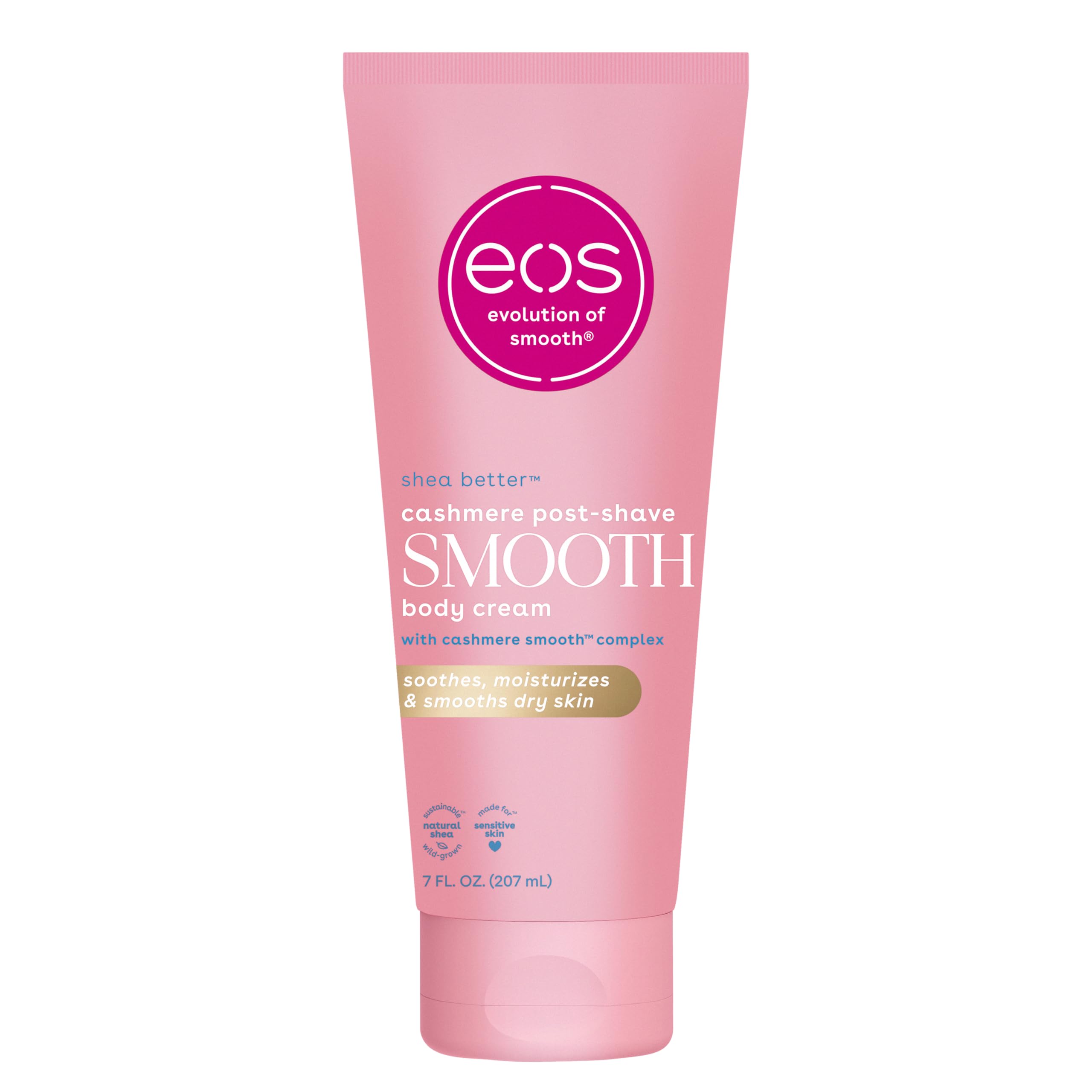 eos Cashmere Skin Collection Post-Shave Smooth Body Cream- Vanilla Cashmere, 72-Hour Hydration, Nourishing, Body Care, Shea Butter, 7 fl oz