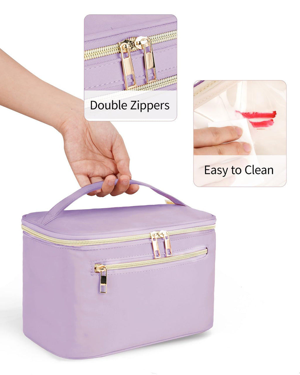 Wandering Nature Makeup Bag, Women Travel Make Up Vanity Case with Handle
