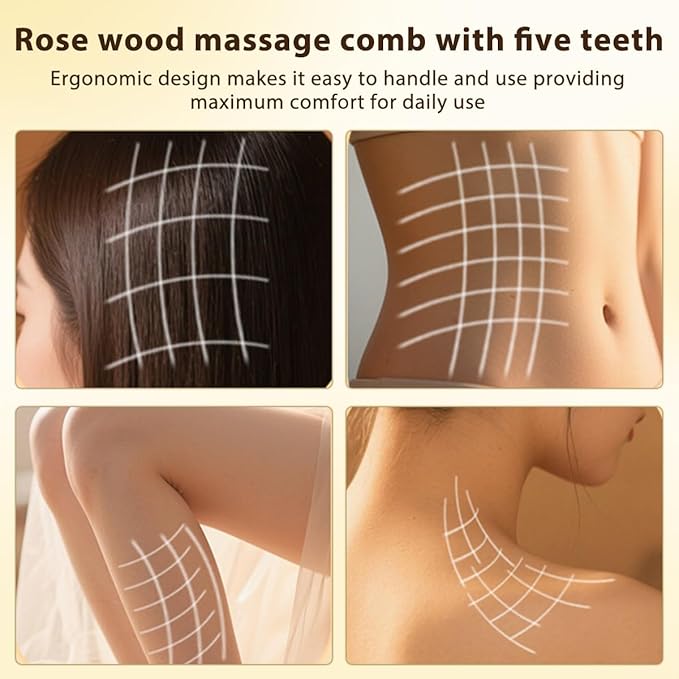 Wooden Scalp Massager, Scalp Massager Hair Growth Comb for Scalp Gua Sha (Sandalwood)