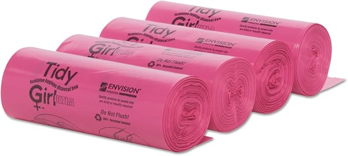 Tidy Girl Feminine Hygiene Sanitary Disposal Bags 600/Roll 4 Rolls/Carton