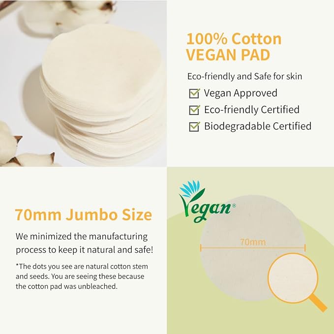 numbuzin No.3 Toner Pads | Radiance Glowing Jumbo Essence Pad | Clear Glass Skin, Texture Care | Biodegradable Vegan, Fermented Ingredients, Niacinamide | 70 Pads/5.07 fl. oz.