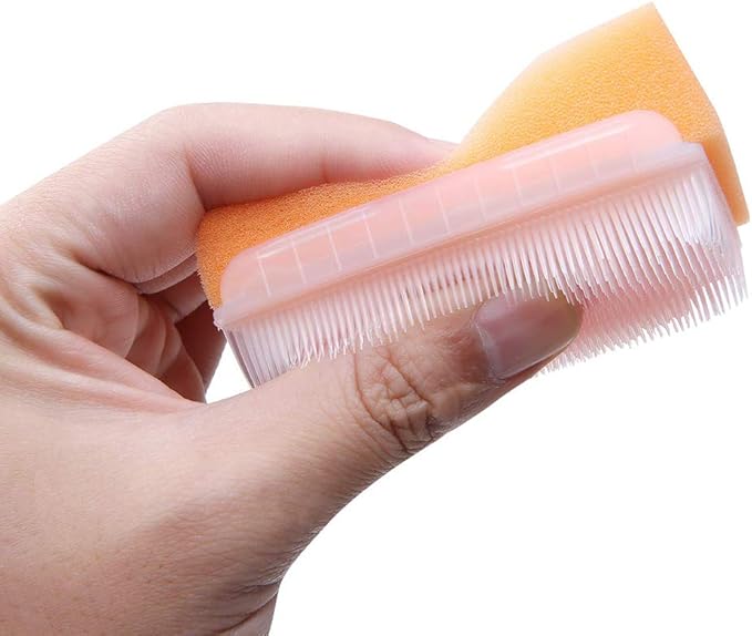 Wellgler's Autism Sensory Brush for Therapy,Surgical Scrub Brush,Bbaby Sponge for Bathing, Cradle Cap Brush (6Pack)