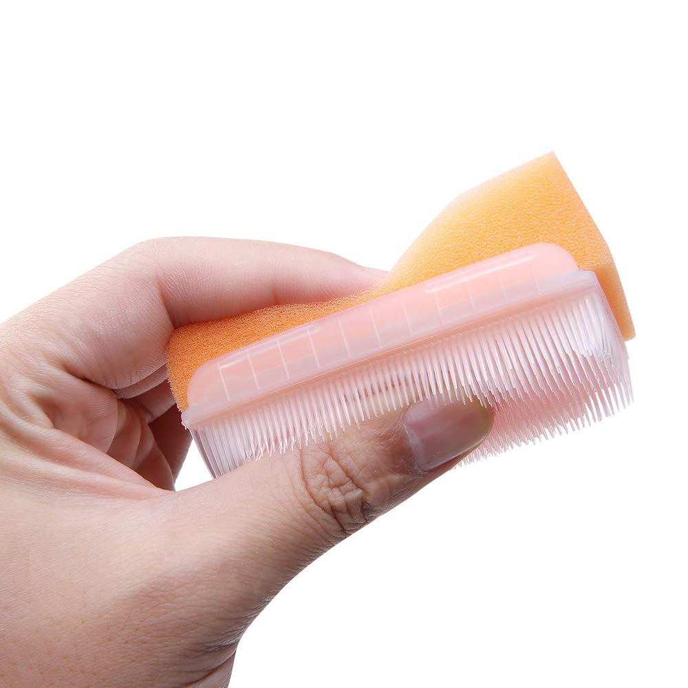 Wellgler's Autism Sensory Brush for Therapy,Surgical Scrub Brush,Bbaby Sponge for Bathing, Cradle Cap Brush (6Pack)