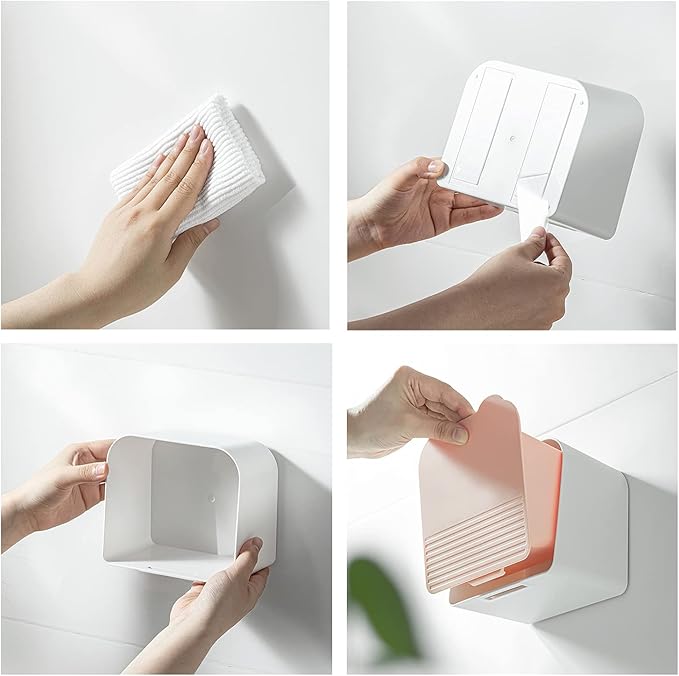 MORNITE Bathroom Canisters Organizer Storage Box Container Feminine Day Overnight Pad Holder Cotton Qtip Makeup Sponges Holder,White