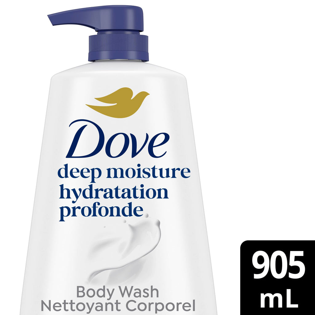 Dove Body Wash with Pump with Skin Natural Nourishers Instantly Soft Skin and Lasting Nourishment Deep Moisture Cleanser Effectively Washes Away Bacteria While Nourishing Your Skin 30.6 oz (Pack of 3)