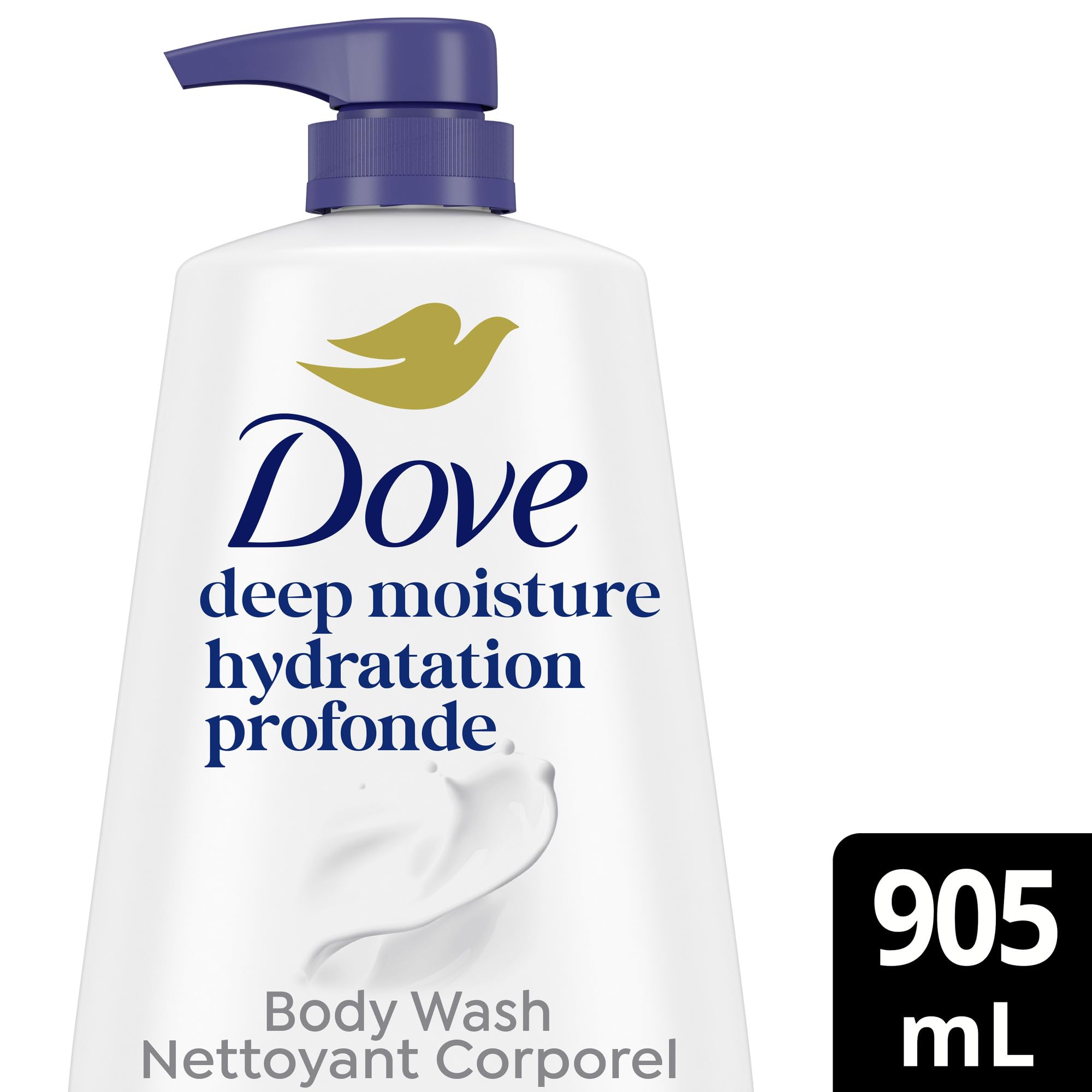 Dove Body Wash with Pump with Skin Natural Nourishers Instantly Soft Skin and Lasting Nourishment Deep Moisture Cleanser Effectively Washes Away Bacteria While Nourishing Your Skin 30.6 oz (Pack of 3)