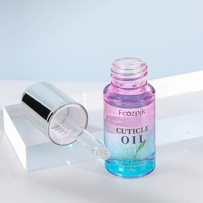 Fcozpjk Revitalizing Cuticle Oil, 2PCS Cuticle Oil for Nails, Green Tea & Ocean Scent, Moisturizes Strengthener Oil Dry Nail Treatment Repair Cuticles, With Vitamin E Nail and Cuticle Oil 1.4 Fl Oz