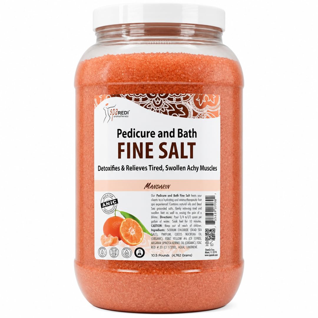 SPA REDI Dead Sea Salt Pedicure Foot Soak, Fine Salt, 128 Oz