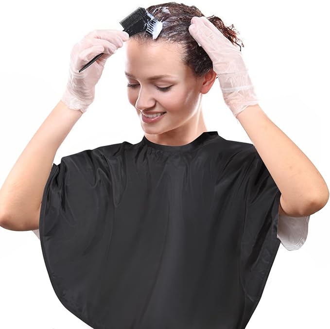 YELEGAI Short Barber Cape, Waterproof Nylon Salon Hair Cutting Cape, Makeup Artist Cape Apron, Shorty Smock for Clients, for Hair Dye, Comb-Out, Styling, Shampoo