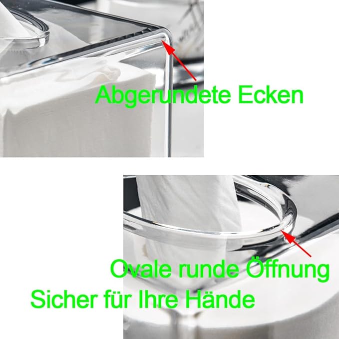 Square Clear Acrylic Tissue Box Covers, Big Bathroom Facial Napkin Box Holders, Table Clear Dryer Sheet Dispenser for Bathroom, Kitchen and Cars