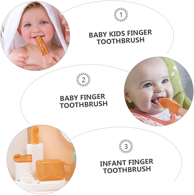 1Set Finger Toothbrush Silicone Oral Care Tool for for Mouth Reusable with Gums Massager
