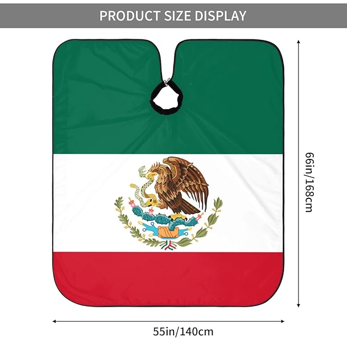 Mexican Flag Barber Cape - Hair Cutting Cape Apron for Clients - Men & Women