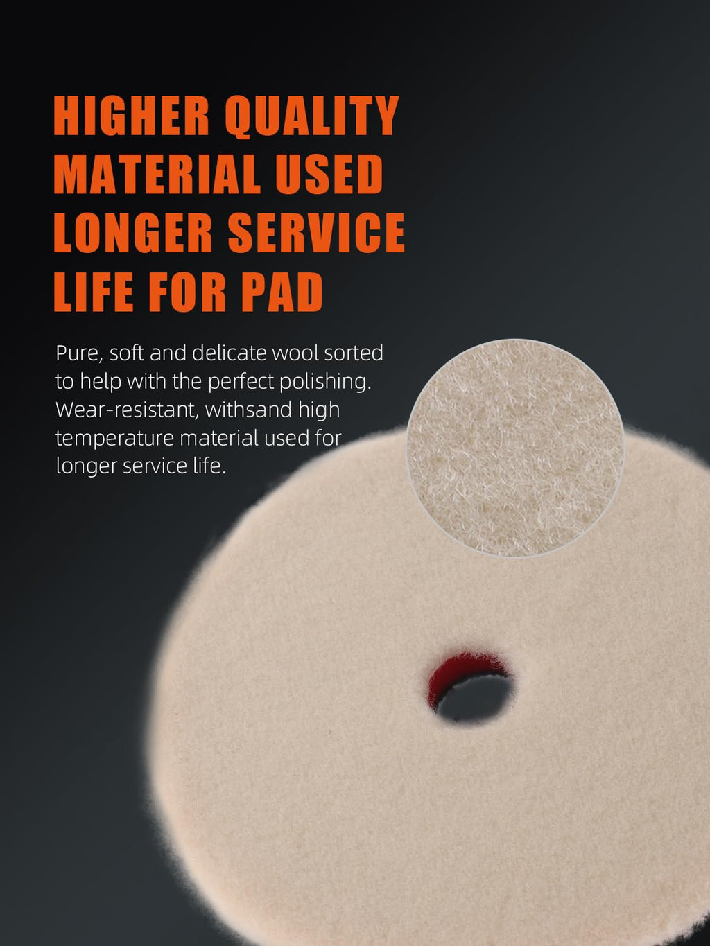 Buffing Polishing Pads, SPTA 3 Inch 80mm Body Repair Polishing Pad Set Made for 3 Inch Backing Plate, 6 Pcs Buffing Pads with Sponge, Wool and Micro-Fiber Pad Set (5 Inch (125mm) Sets)