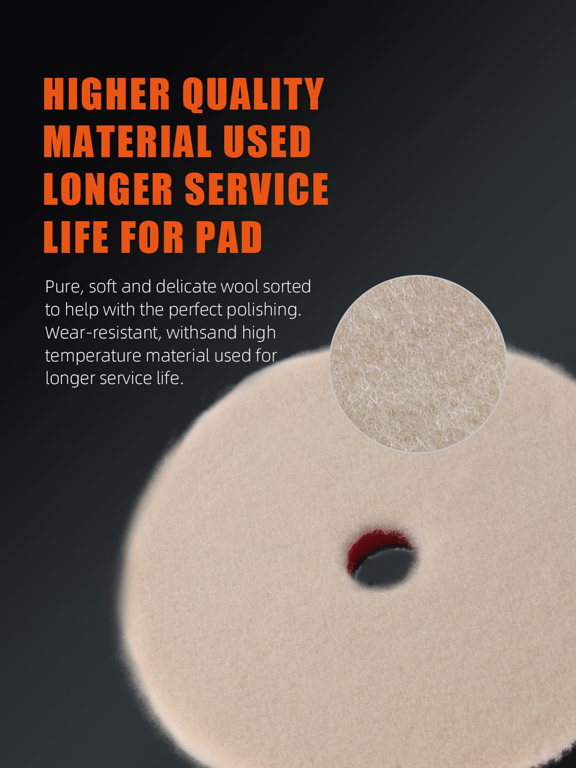Buffing Polishing Pads, SPTA 3 Inch 80mm Body Repair Polishing Pad Set Made for 3 Inch Backing Plate, 6 Pcs Buffing Pads with Sponge, Wool and Micro-Fiber Pad Set (5 Inch (125mm) Sets)