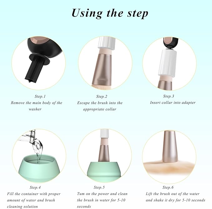 BomCot Electric Makeup Brush Cleaning Drying Machine, Portable and Efficient Cleaner with Three-Level Cleaning and Spin Drying Adjustment Functions