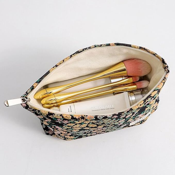 SxoSyo Flowers Makeup Bag for Women, Embroidery Cosmetic Bags